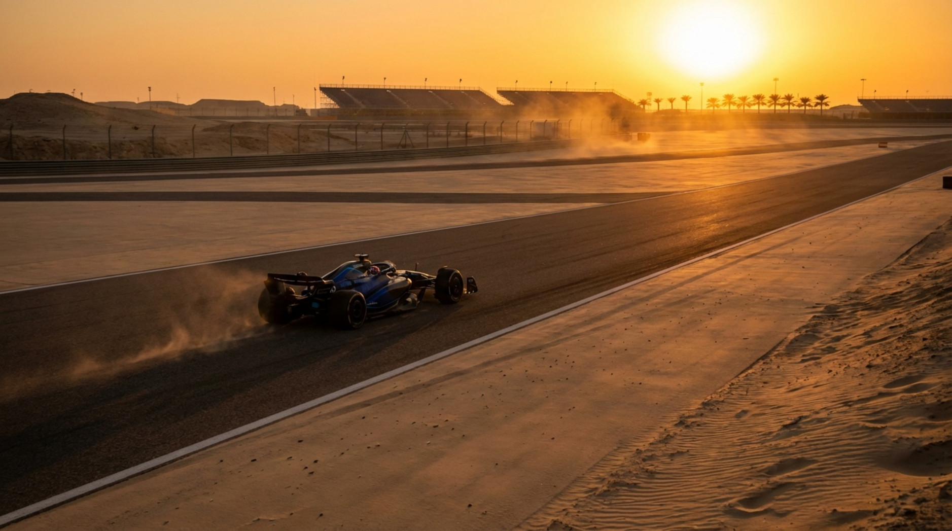 F1 jazda na pustyni: upał, hamulce i opony, gdy znika przyczepność
