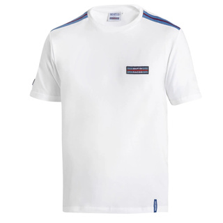 T-shirt męski Sparco Martini Racing Top Stripes biały
