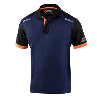 Koszulka polo Tech Sparco granatowa/pomarańczowa