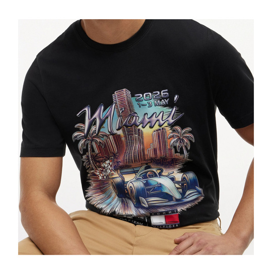 T-shirt męski czarny Miami Graphic Cadillac F1 2026