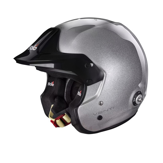 Kask Stilo Venti TROPHY JET Hans srebrny (FIA-SNELL)