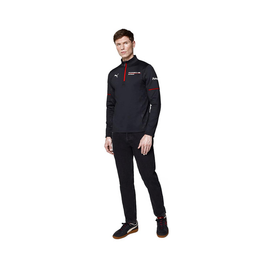 Bluza męska 1/4 Zip Mid-layer czarna Porsche Motorsport 2025