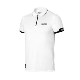 Koszulka polo ZIP MY24 Sparco biała