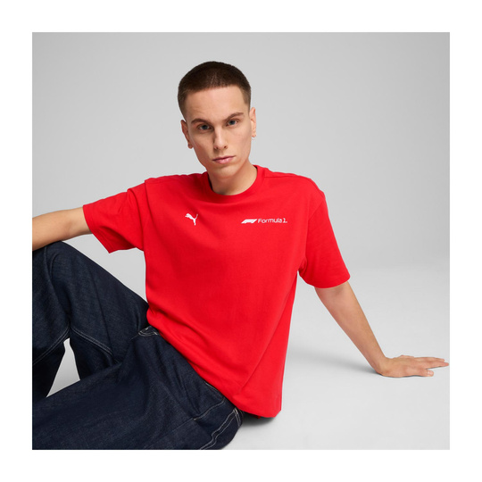 T-shirt męski Essential Relaxed Logo czerwony Formula 1 2025