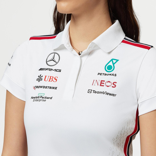 Polo damskie Team białe Mercedes AMG F1 