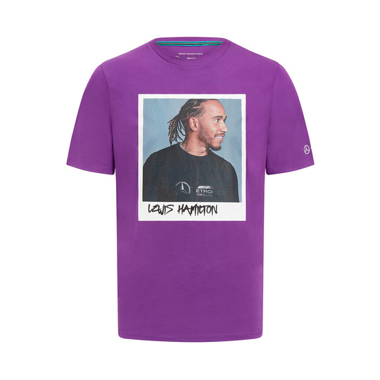 T-shirt męski Lewis Hamilton Portrait Purple Mercedes AMG F1 
