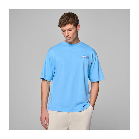 T-shirt męski Heritage Logo niebieski Formula 1 2025