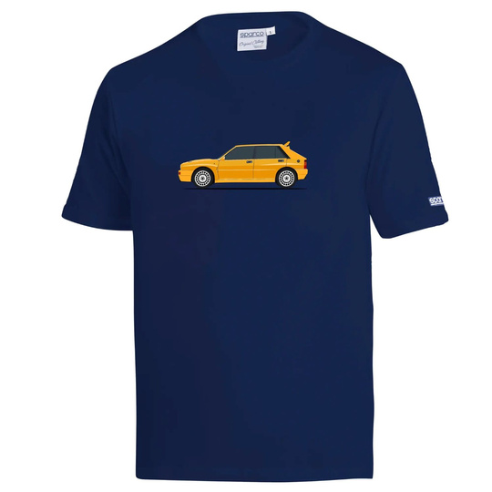 Koszulka t-shirt Lancia HF Delta Integrale Sparco granatowa/żółta