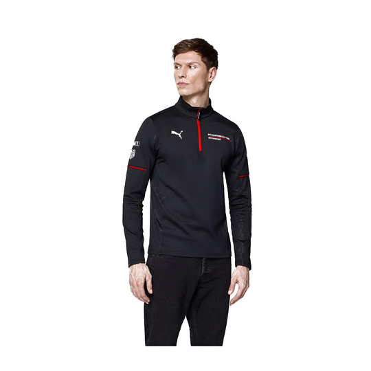 Bluza męska 1/4 Zip Mid-layer czarna Porsche Motorsport 2025