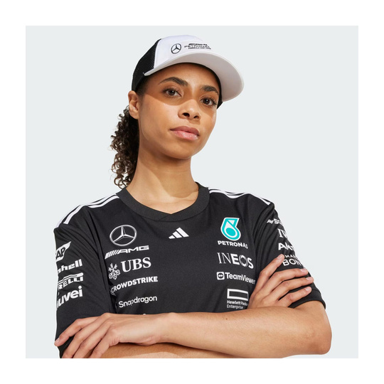 Czapka baseballowa biała Logo Trucker Mercedes AMG F1 2025