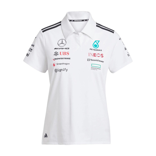 Polo damskie Team białe Mercedes AMG F1 2025