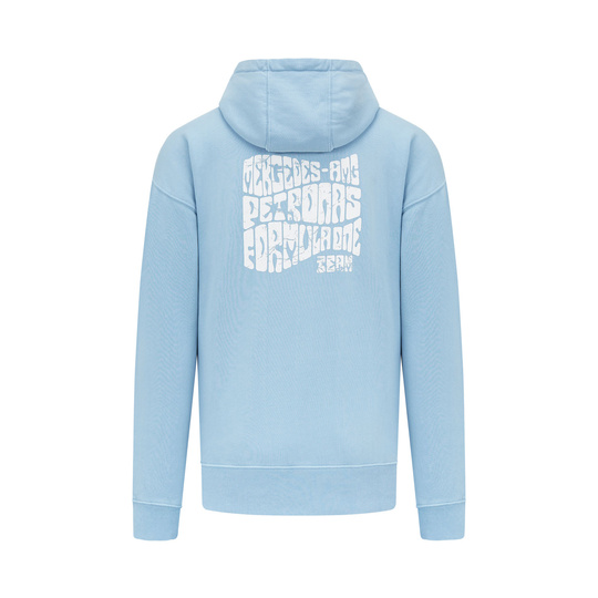 Bluza męska Retro Hoodie Blue Mercedes AMG F1 