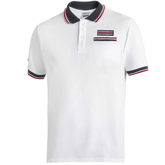 Koszulka polo Martini Pocket Sparco biała