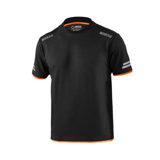 T-shirt męski TECH Sparco czarno-pomarańczowy