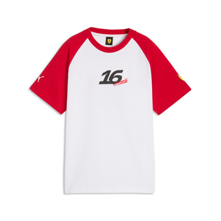 Koszulka T-shirt dziecięca Charles Leclerc Graphic Scuderia Ferrari F1 2026 biała