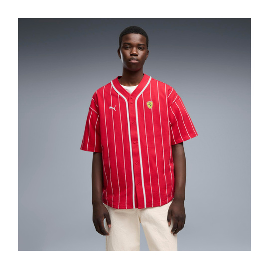 Koszula baseballowa czerwona Retro Scuderia Ferrari F1 2026