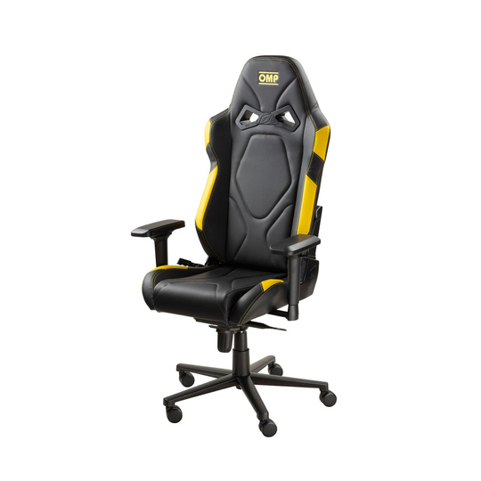 Fotel obrotowy OMP Racing GS czarno-żółty