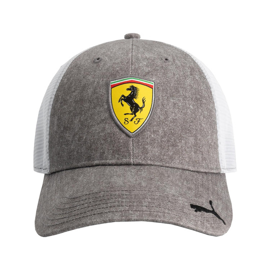 Czapka baseballowa męska Trucker szara Scuderia Ferrari F1 2025