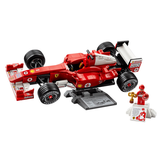 Model bolidu LEGO Icons Michael Schumacher Ferrari F2004