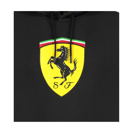 Bluza męska Hoodie Shield czarna Scuderia Ferrari F1 2025