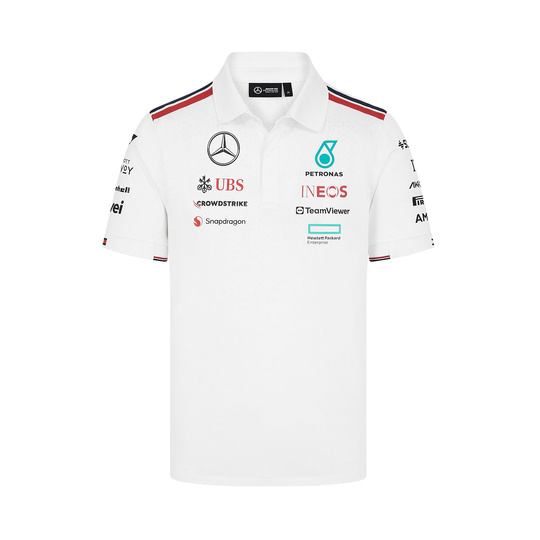 Polo męskie Team White Mercedes AMG F1 2024