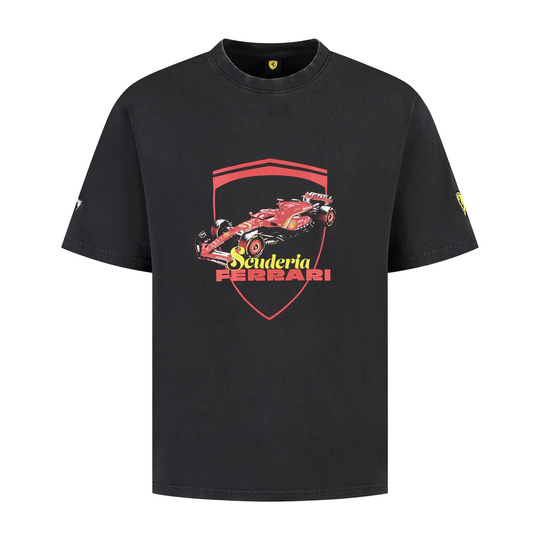 T-shirt męski Driver czarny Scuderia Ferrari F1 2025