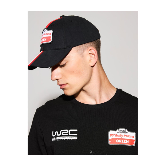 Czapka baseballowa Stripe czarna Rally Poland WRC