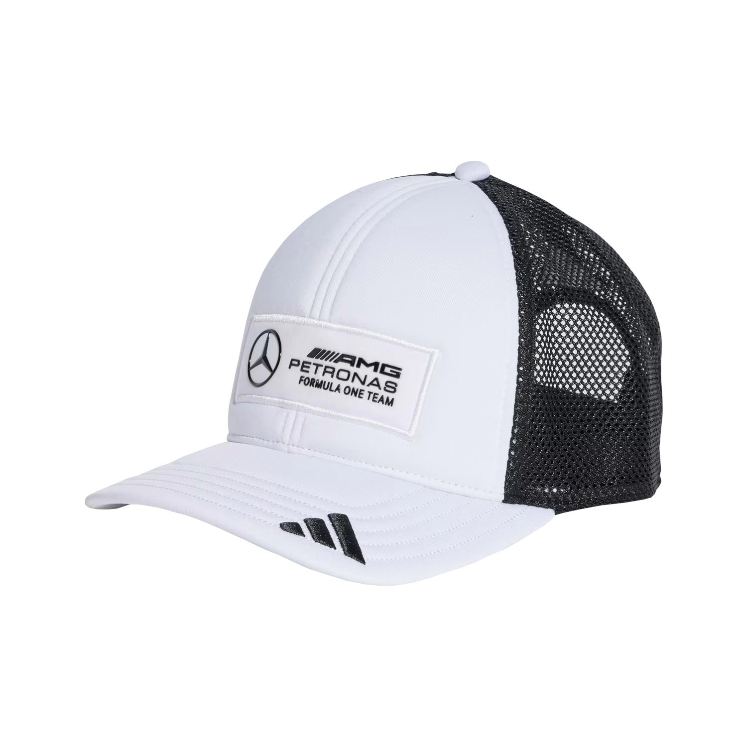 Czapka męska baseballowa biała Logo Trucker Mercedes AMG F1 2025