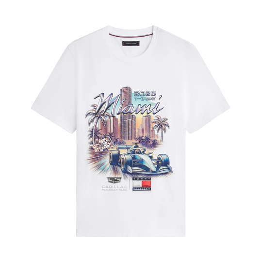 Koszulka t-shirt Miami Graphic Cadillac F1 2026 biała
