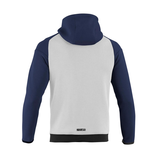 Bluza z kapturem rozpinana MY25 Sparco biała/granatowa