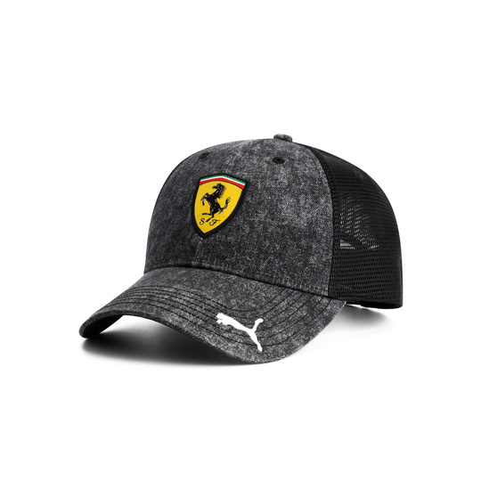 Czapka baseballowa męska Trucker czarna Scuderia Ferrari F1 2025
