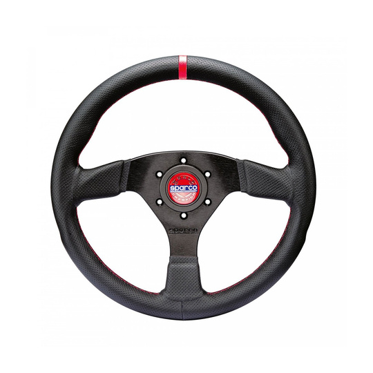 Kierownica Sparco R383 Champion czarna/czerwona