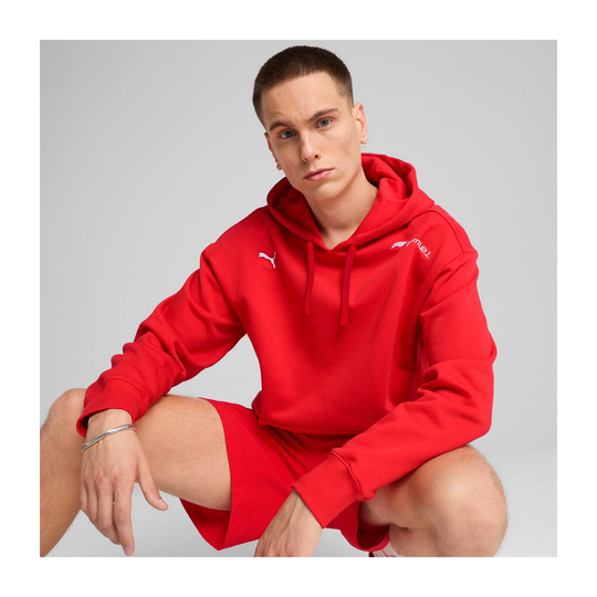 Bluza męska Hoody Essential Relaxed Logo czerwona Formula 1 2025