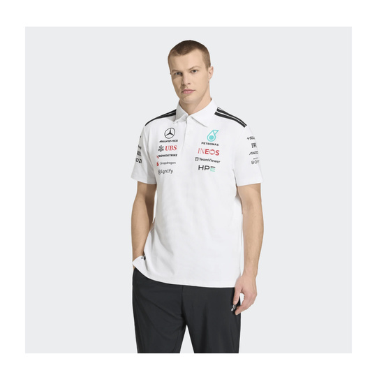 Polo męskie Team białe Mercedes AMG F1 2026