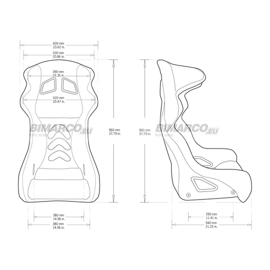 Fotel sportowy Bimarco PHANTOM czarny (homologacja FIA)
