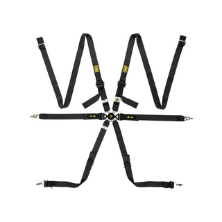 Pasy 6-punktowe OMP One Versa czarne (FIA)