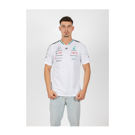 T-shirt męski biały Authentic Team Mercedes AMG F1 2026