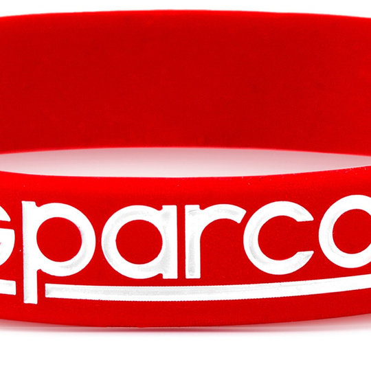 Opaska silikonowa na nadgarstek LOGO Sparco czerwona
