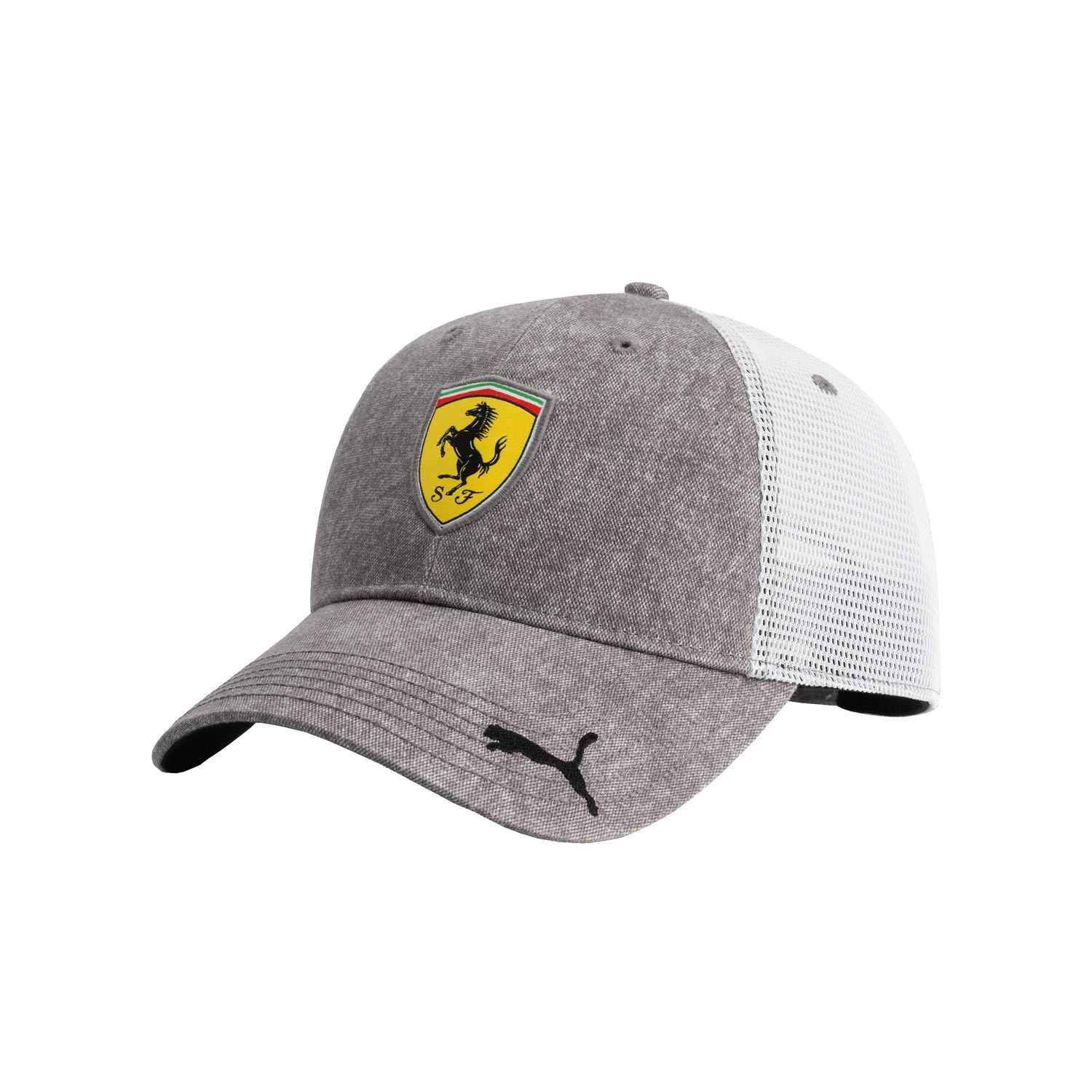 Czapka baseballowa męska Trucker szara Ferrari F1 2025