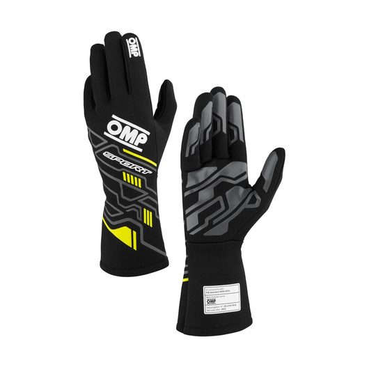 Rękawice OMP SPORT MY24 czarno-żółte (FIA)