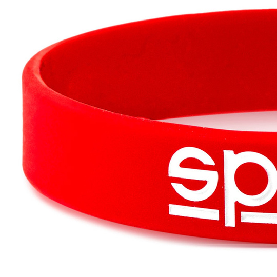 Opaska silikonowa na nadgarstek LOGO Sparco czerwona