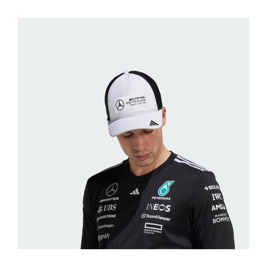 Czapka baseballowa biała Logo Trucker Mercedes AMG F1 2025