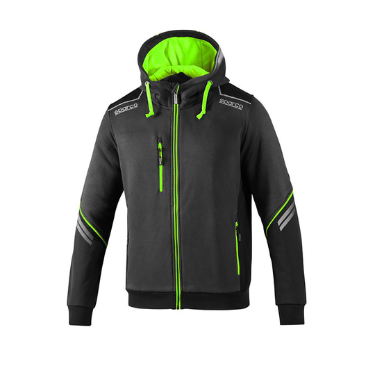 Bluza z kapturem rozpinana Tech Sparco zielona