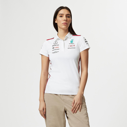 Polo damskie Team białe Mercedes AMG F1 