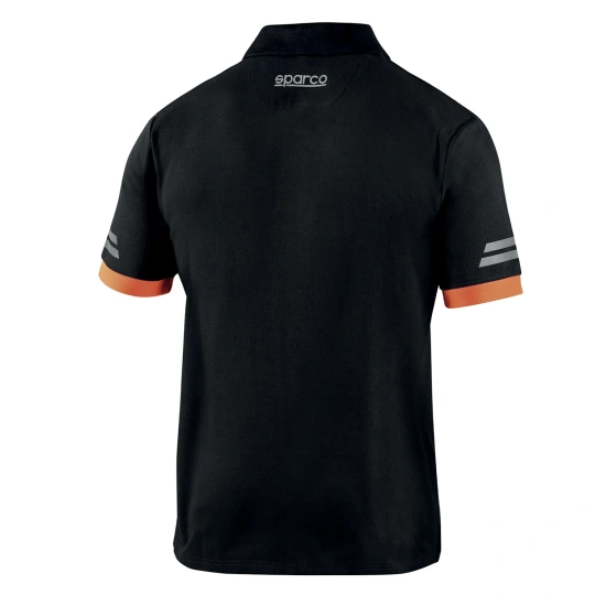 Koszulka polo Tech Sparco czarny/pomarańczowy