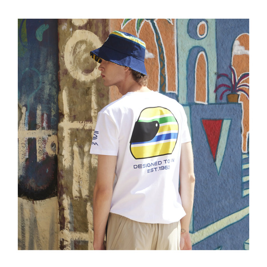 T-shirt męski Helmet biały Ayrton Senna 2026