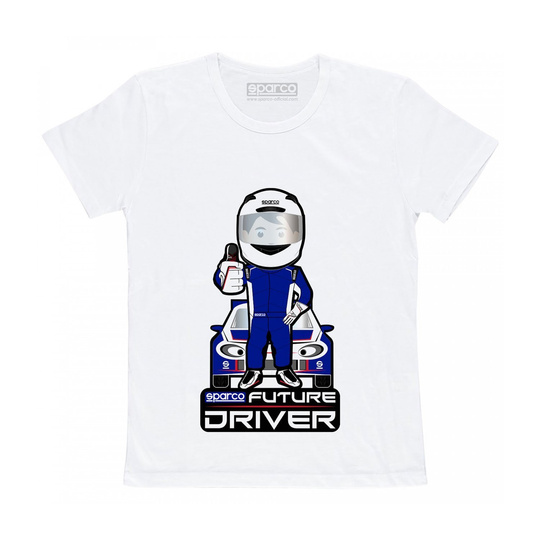 T-shirt dziecięcy Future Driver Sparco biały
