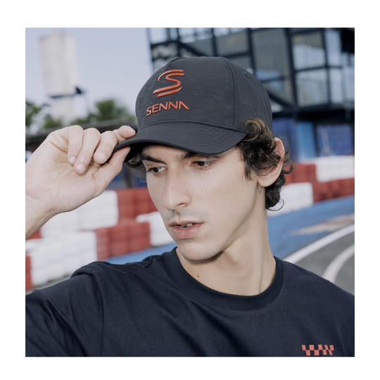 Czapka baseballowa Debossed Logo czarna Ayrton Senna 2026