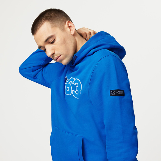 Bluza z kapturem George Russell Hoodie Blue Mercedes AMG F1
