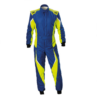 Kombinezon OMP Tecnica Evo MY23 niebieski/żółty (FIA)
